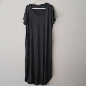 Isaac liev short sleeve flowy maxi dress